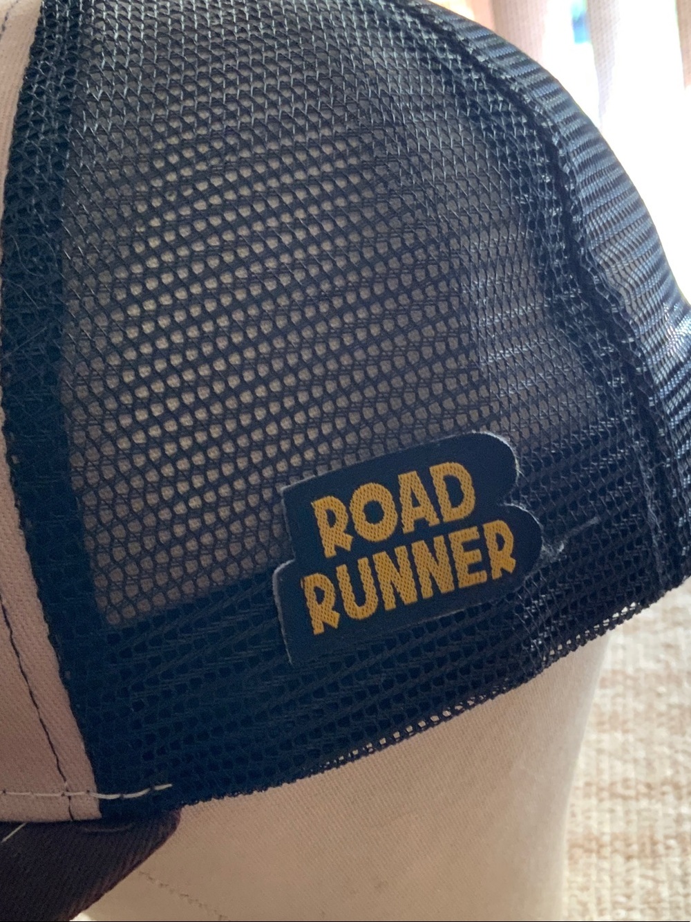 Road Runner Embroidered Trucker Hat in Cream and Brown - Picture 2 of 9